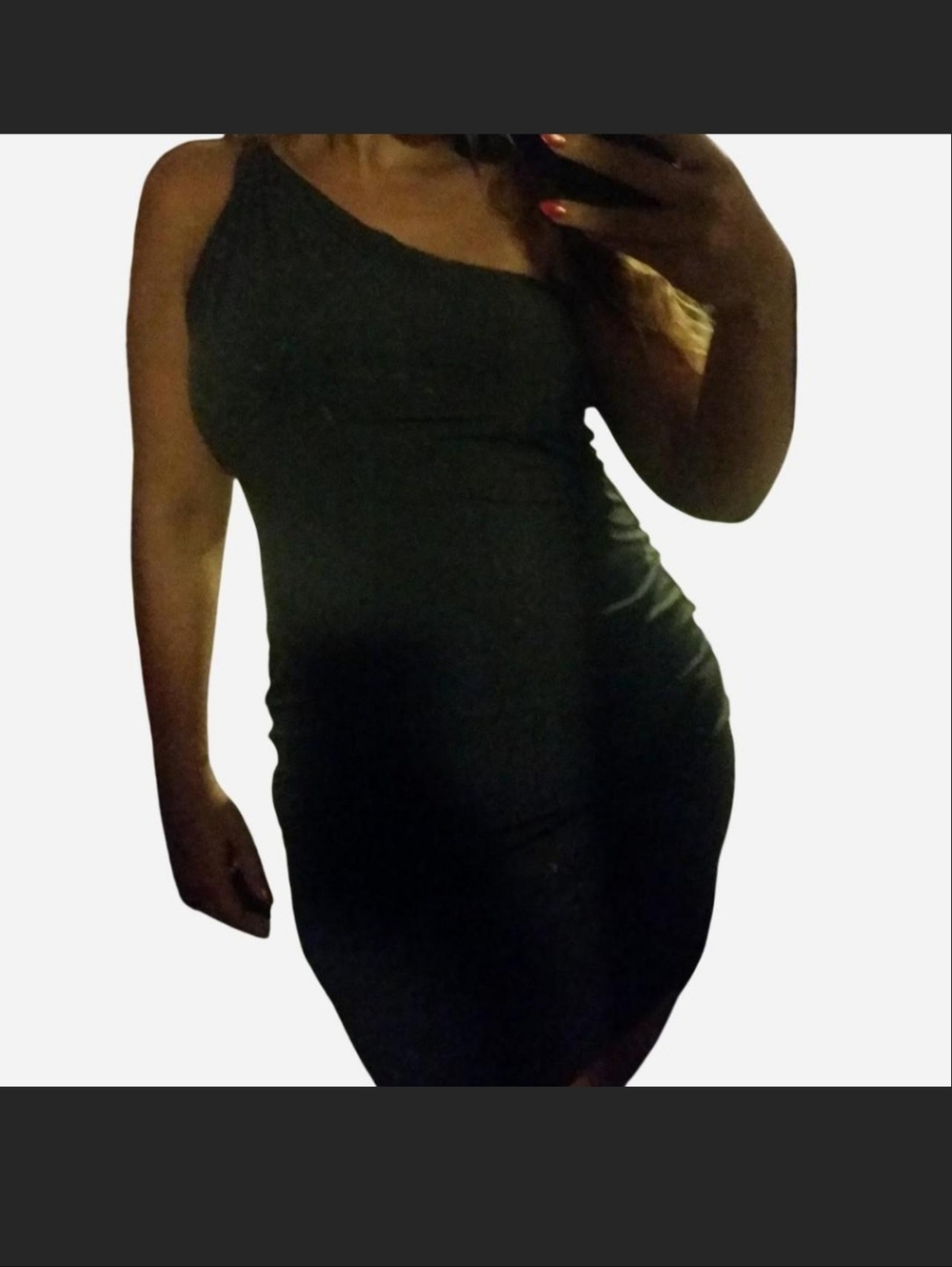 Calvin Klein One Shoulder Dress Women's Small Cocktail Party Dark GRE Mini